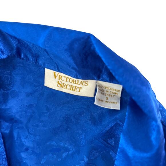 Victoria's Secret Sleep Set Button-Up Top with Shorts Blue Size Small - Picture 5 of 5